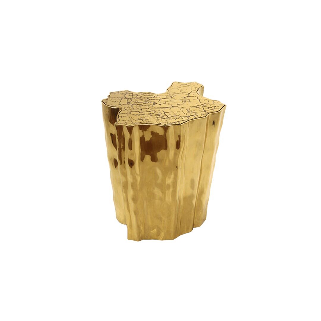 简约现代轻奢不锈钢树根茶几