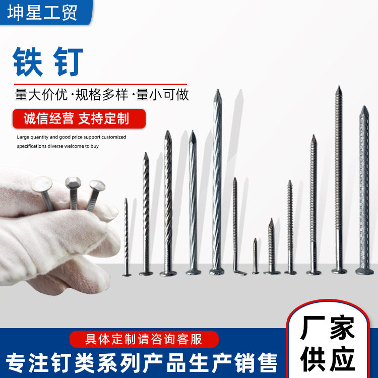 多规格圆头铁钉 家用小洋钉木板钉 金属水泥铁钉镀锌钉子