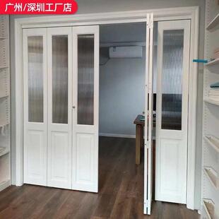 隔断门阳台移门客厅吊轨门隐形无地轨三联动房间推拉折叠门隔断门
