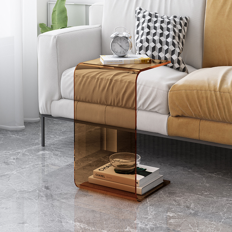 亚克力边几沙发小边桌ins网红轻奢客厅飘窗茶几北欧卧室透明角几