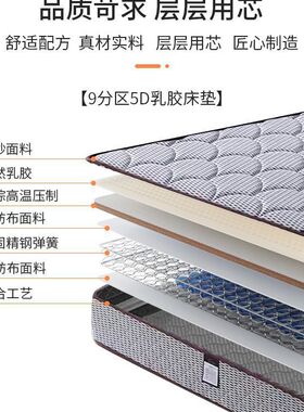 20263E椰棕床垫7分区乳胶床垫9分区乳胶床垫绒加棉床垫1米5/1米8