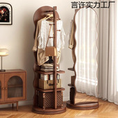 2026大穿衣镜波浪镜子试衣家用旋转一体衣帽架卧室带全身镜落地镜