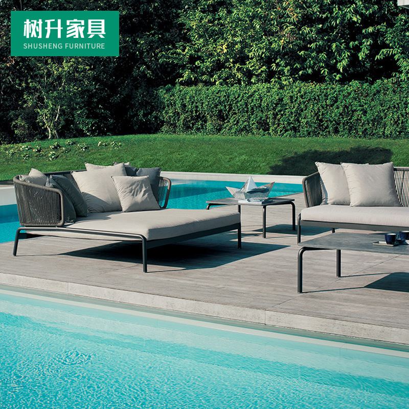 北欧户外沙发现代简约茶几沙发组合编织藤艺酒店室外露天藤编家具