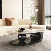 客厅岩板茶几简约现代小户型家用意式 轻奢极简茶桌高级感沙发桌子
