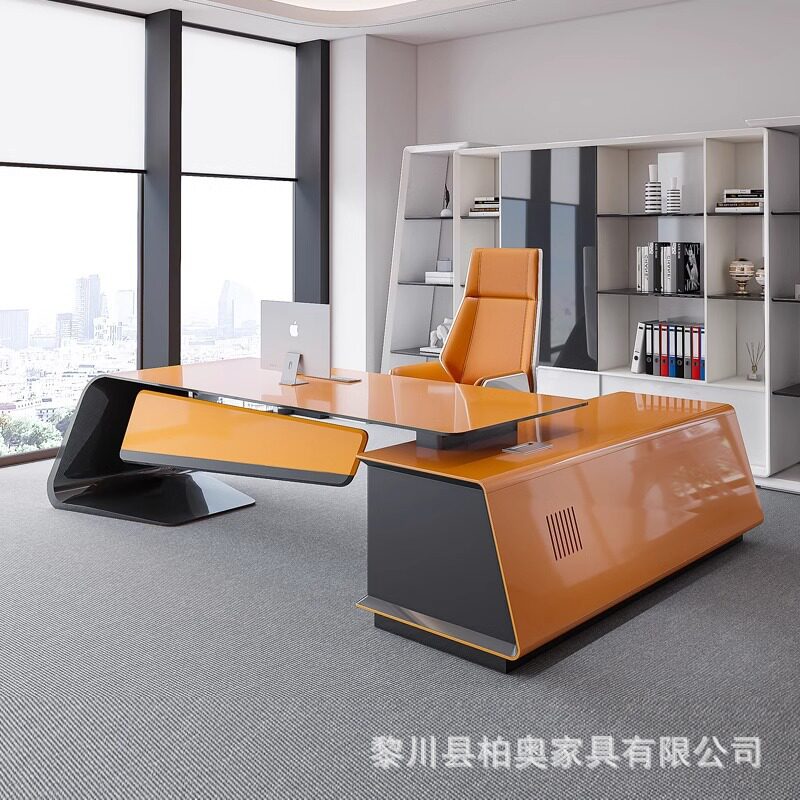 烤漆老板总裁大班台优质五金
