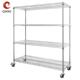 四层电商分拣车仓房物流拣货车镀铬不锈钢手推车网格货架加厚承重