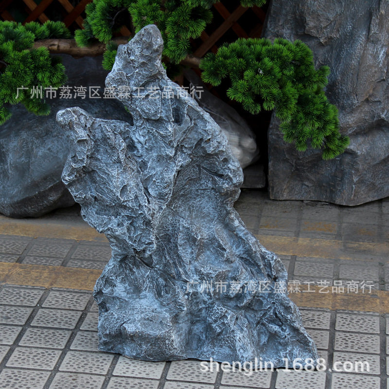 仿真奇石造景 灰色景观玻璃钢石头 仙侠影视剧园林庭院造景装饰