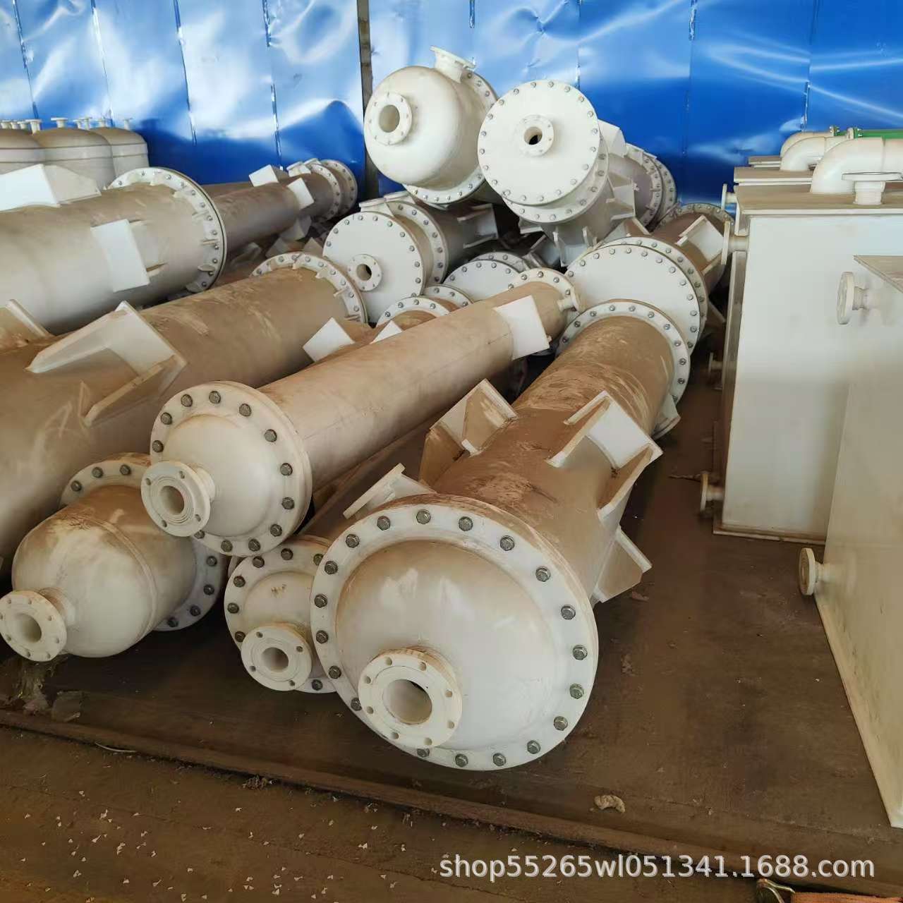 20-40平方聚丙烯石墨改性冷凝器 食品化工行业卧式列管式pp换热器