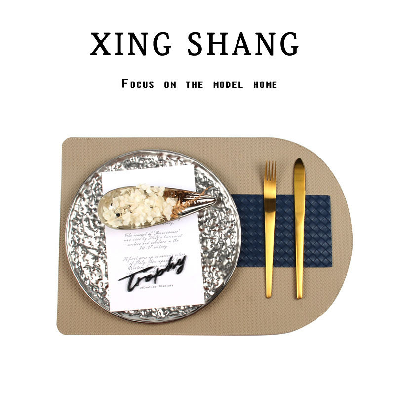 现代轻奢样板房餐桌软装饰品西餐盘陶瓷餐具创意装饰餐盘样板房摆