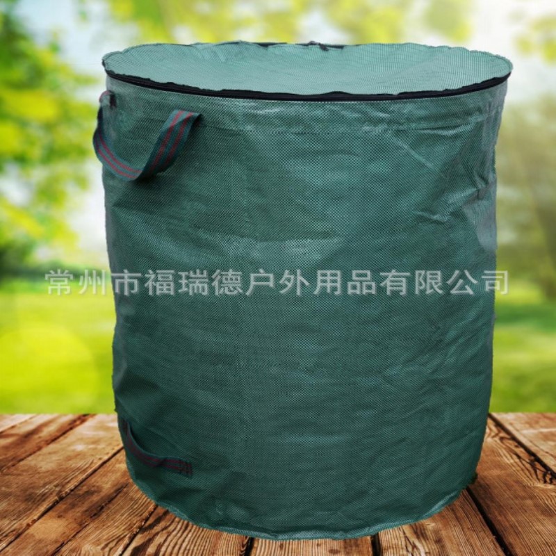 带盖花园袋 农林树叶绿色收纳袋落叶袋园艺工具 绿色园林袋