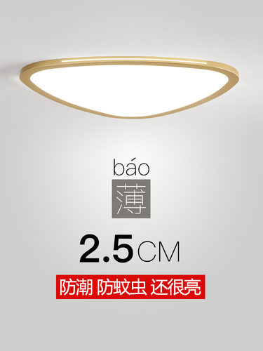 超薄创意个性侧发光卧室灯吸顶灯现代轻奢LED灯具家用房间书房灯