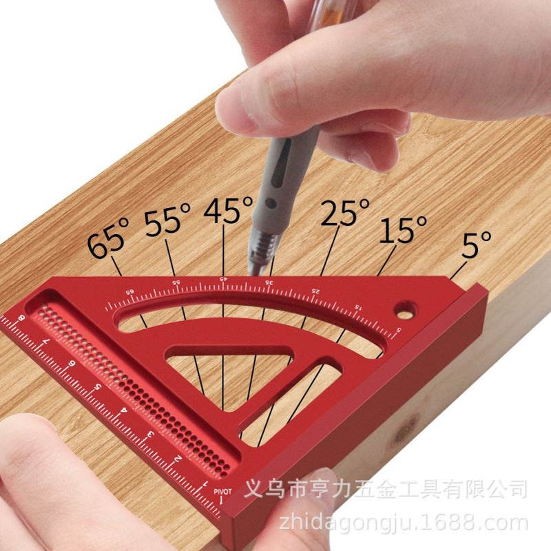 木工专用标准划线尺 高度尺 一体式直角尺 多用角度尺 三角尺七代