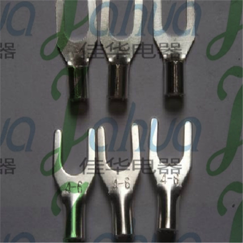 UT4-6  叉形裸端头 冷压接线端子  铜鼻子 紫铜