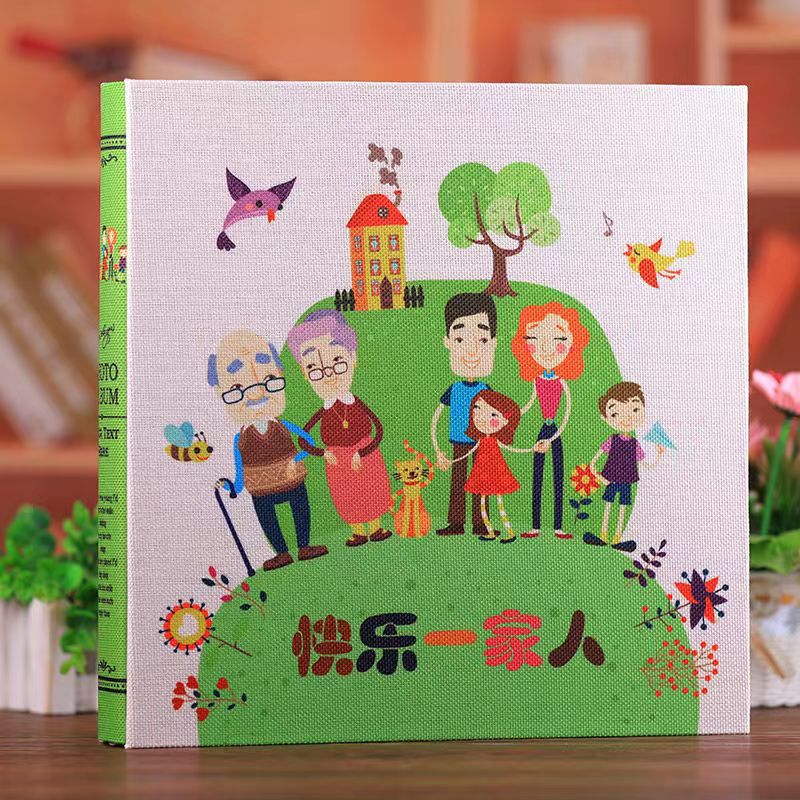 麻布5678寸过塑混装家庭相册影集插页式5寸6寸大容量相薄纪念册