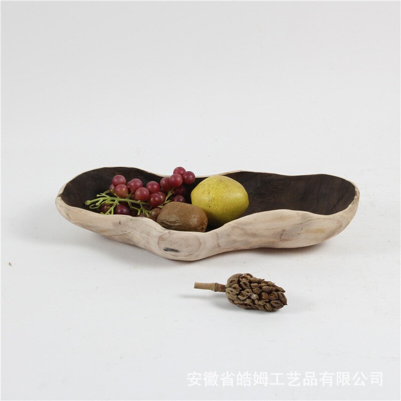 手工制作烧桐木复古工艺托盘摆件田园温馨家居民宿酒店装饰品木艺
