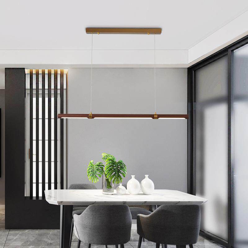 北欧木艺术吊灯led简艺创意灯具简约餐厅吧台工作室个性长条吊灯