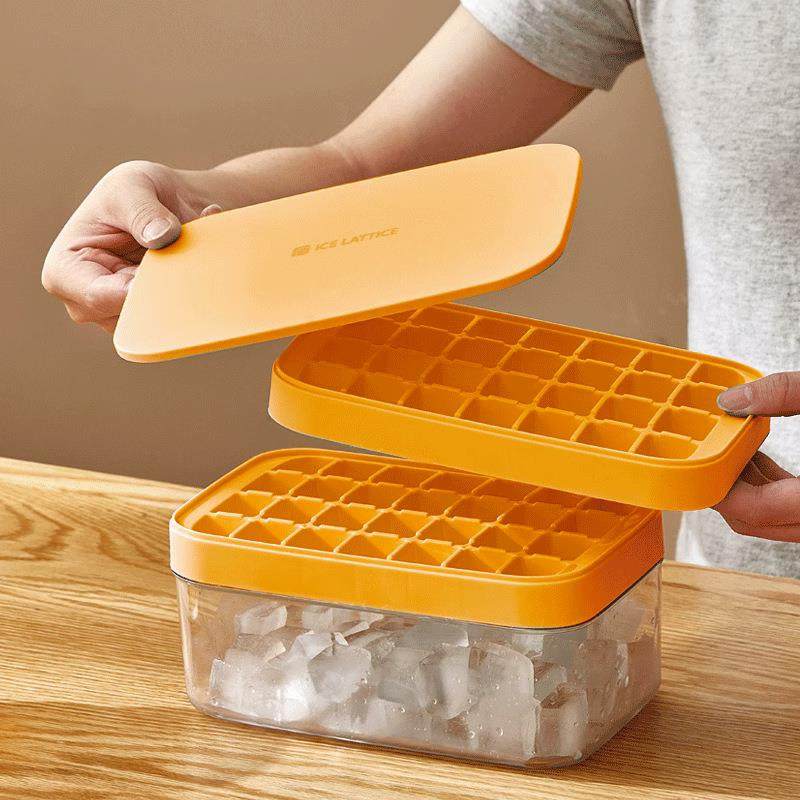 六齐家居方块小冰格 28个PP塑料冰块模具32格硅胶易取双层冰膜具
