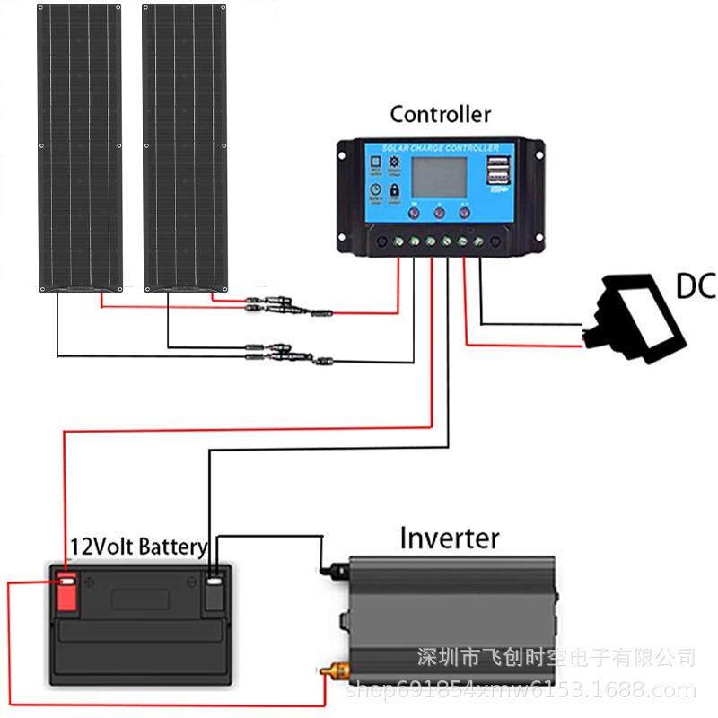 太阳能板充电器套件柔性电池太阳能板电池充电站单晶100W太阳能板