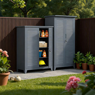 花园防水防晒储物柜户外庭院杂物工具柜室外新款 多功能收纳柜定制