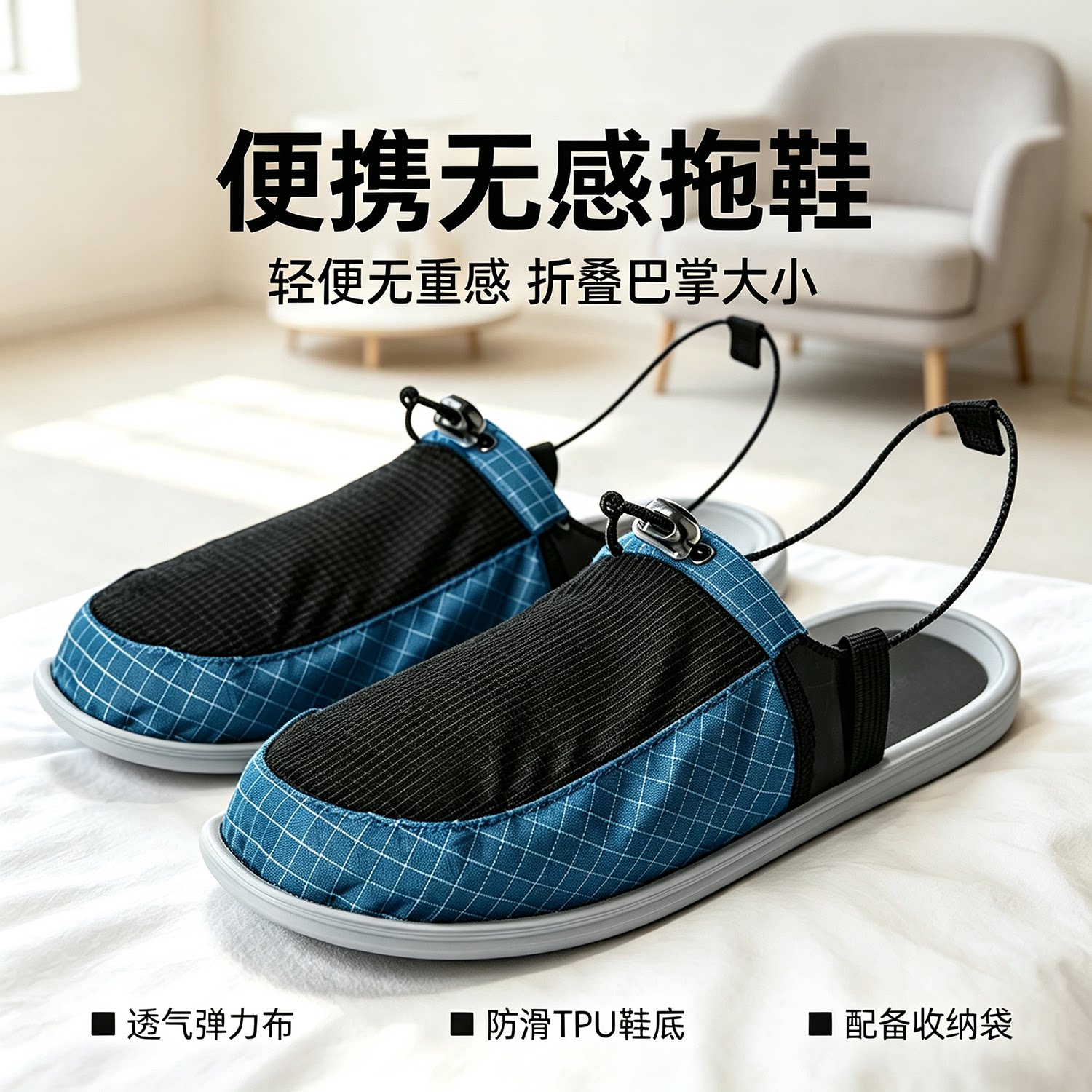超轻折叠防滑包头男女旅行凉拖