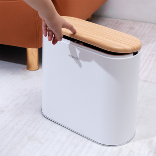 卫生间垃圾桶厕所夹缝窄款轻奢客厅按压带盖隙缝家用厕纸涛森