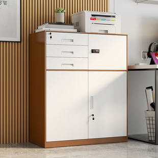 偏五斗文件柜办公室铁皮矮柜财务带锁资料柜抽屉储物柜工具收纳柜