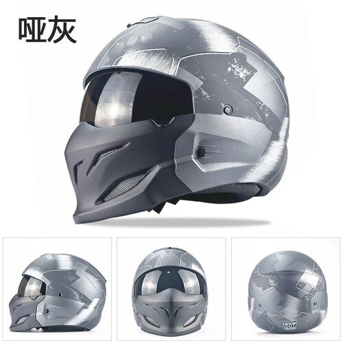 MAHAER电动车头盔男全盔半盔机车E女冬季非蝎子盔哈雷复古武士头