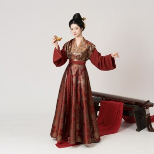 仿妆花云锦织金唐褙子圆领衫 华彩东方秀款 八破裙 千秋万载 织造司