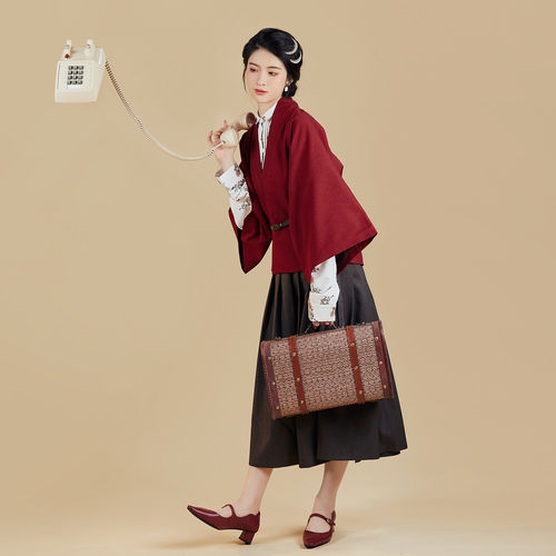 现货[留声亭]织造司明制合领衫七分褶裙原创改良汉元素汉服女西装