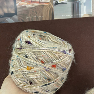 咖啡豆 咖色手混线围巾毛线帽子线耳机包毛线手工编织包包80克