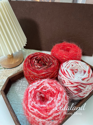 一些和红色有关的～秋冬红色手混线毛线新年diy围巾帽子外套毛线