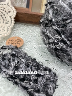 水墨 黑灰调复古手混线diy帽子围巾羊毛外套杯垫手工毛线送男友