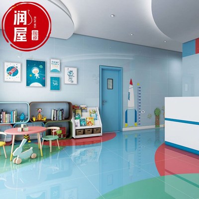 纯彩色瓷砖800x800亮光红色ktv幼儿园地砖蓝黄色客餐厅地砖哑亮光