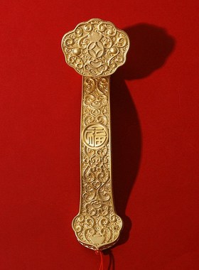 黄铜如意招财摆件开业大吉家居客厅新房J乔迁礼物书房玄关酒柜装