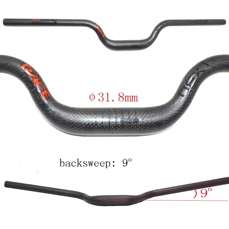 全碳纤维山地折叠小轮自行车车把31.8mEm大燕把25.4mm后飘9度U型