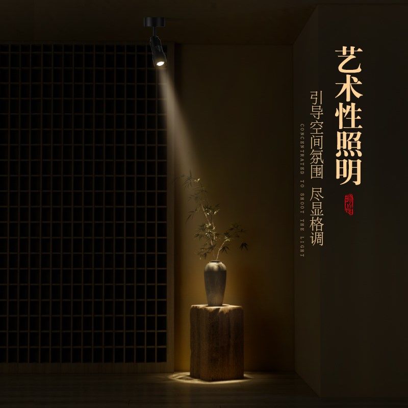 明装一束光聚光调焦射灯客厅吊顶茶室桌面氛围餐厅玄关柜led洗墙,家装灯饰光源,明装射灯,淘宝优惠券,粉丝福利购,淘宝优惠卷