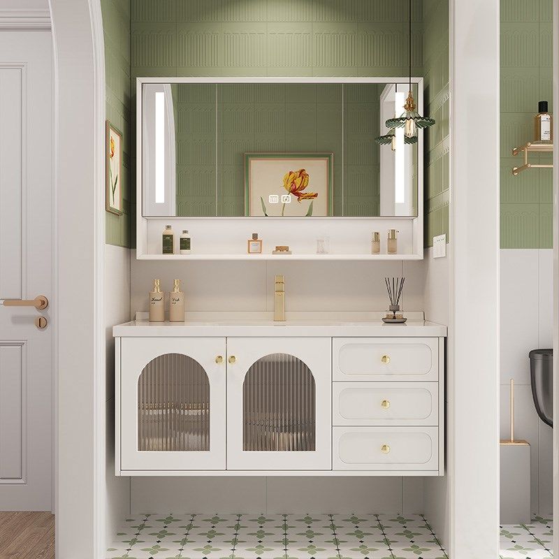 法式洗漱台陶瓷一体盆浴室柜橡木卫生间洗手盆柜组合洗脸盆柜组合