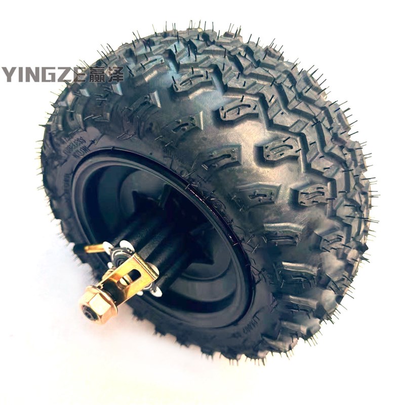 自制电动摩托哈雷车滑板车配件10X6.00-6寸越野轮胎无刷电机轮毂