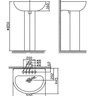 美标立柱盆CP-0540洗手盆家用陶瓷阳台落地式洗面盆独立式洗脸盆