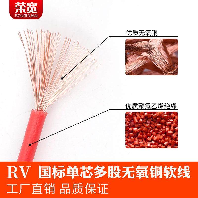 1点5平方铜芯电线国标RV软电线多股纯铜芯软线RV0.30