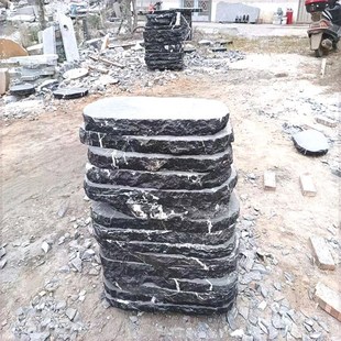 青石板庭院防滑踏步石花园脚踏石室外草坪园林黑山石汀步石铺路石