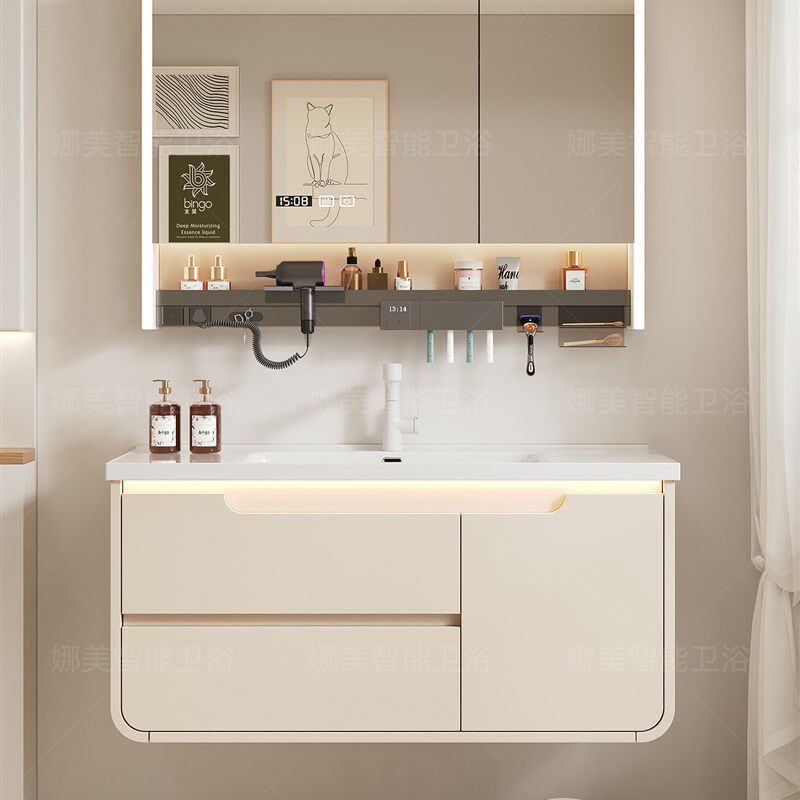 橡木浴室柜2025新款洗手洗脸盆柜组合卫生间陶瓷一体盆洗漱台盆池