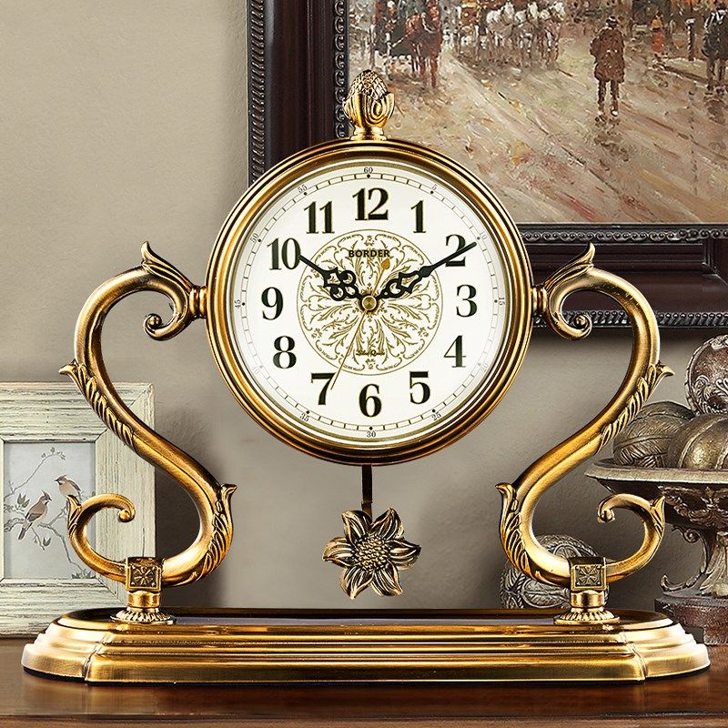 座钟家用装饰摆件客厅o台式钟表中式复古时钟桌面台钟摆台式表大,家居饰品,座钟,淘宝优惠券,粉丝福利购,淘宝优惠卷
