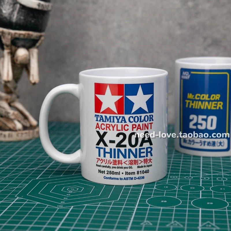 田宫胶佬马克杯郡士油漆s稀释剂高达模型文化摆件拼装办公室水杯