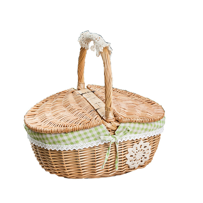 藤编柳编竹篮购物篮小手提篮野B餐篮子收纳筐编织水果篮田园带盖,收纳整理,购物篮,淘宝优惠券,粉丝福利购,淘宝优惠卷