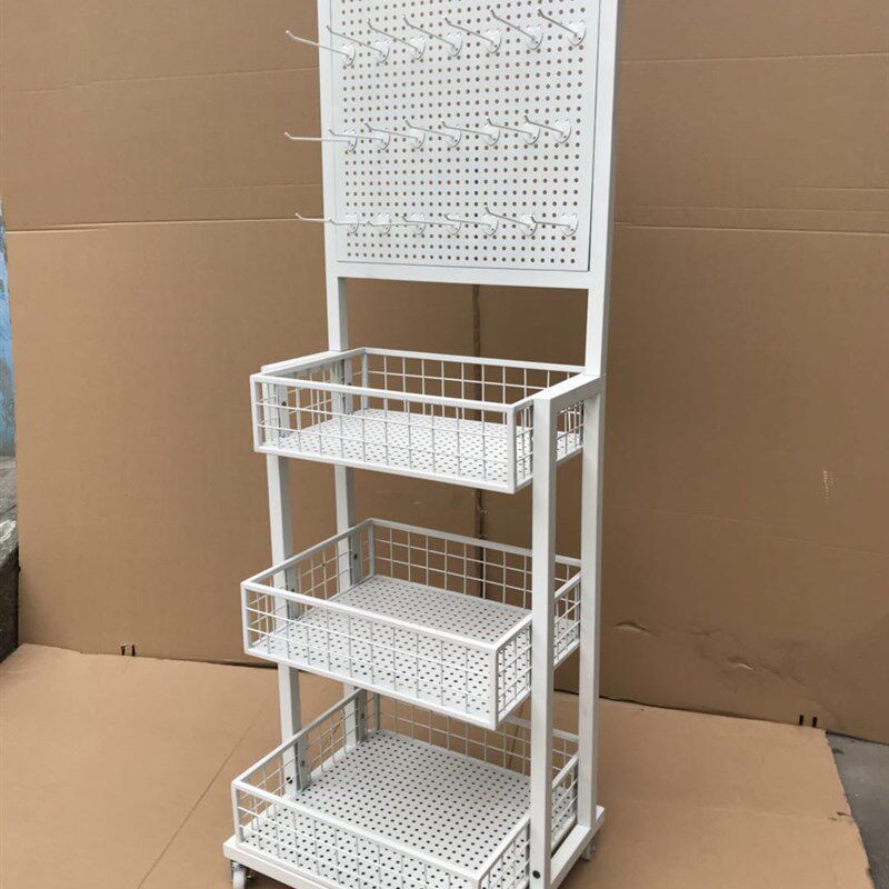 超市便利店小货架带挂钩挂饰移动展示架内L衣裤袜子货架洞洞板货
