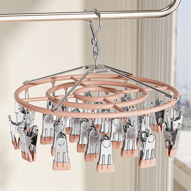 阳台晒袜子神器圆k形多夹子晾衣架可折叠多功能家用婴儿防风袜子