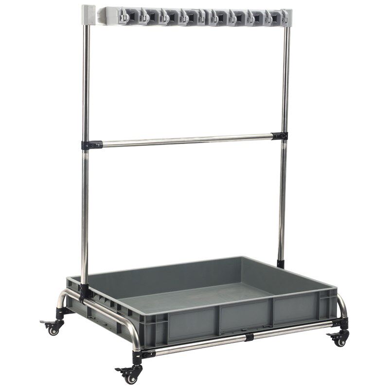 拖把扫把架落地式可移动商用置A物架免打孔不锈钢车间收纳置物架