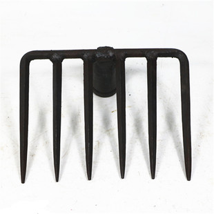 阳江手工锻打耙子6齿8齿铁耙B猪八戒耙头整地耙松土碎土耙带 包邮