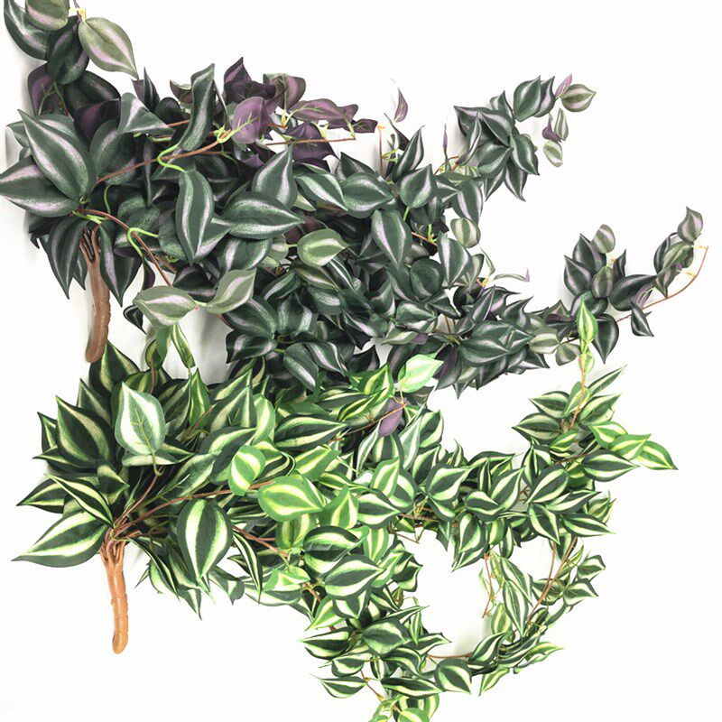 新款仿真b绿植藤蔓眼眉叶挂藤植物墙配材管道屋顶工程造景装饰植